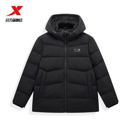特步运动羽绒服男款2024秋冬季新款加绒加厚保暖外套976429190171