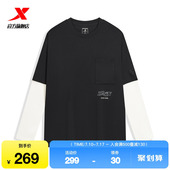 T恤975329030208 运动上衣宽松长袖 特步圆领卫衣男2025年秋季 新款