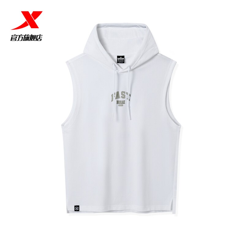 特步帽衫男2024夏季新款篮球潮流训练投篮服短袖背心976229090018