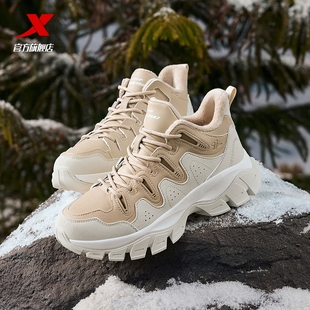 高帮厚底增高运动鞋 特步川行lite棉鞋 加绒保暖休闲鞋 冬季 子女 女鞋