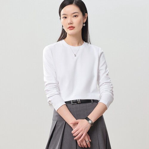 张弛有度原生T恤女圆领基础款