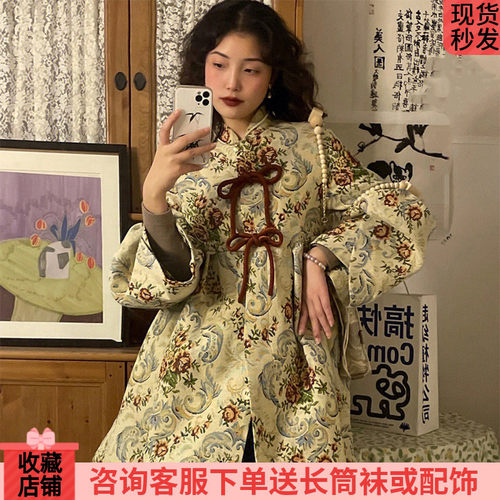 提花刺绣蓬蓬国风棉服外套女