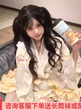 黄色和风Lolita套装洛丽塔女仆日系洋装可爱