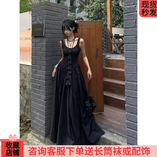 连衣裙甜辣修身长款背心裙