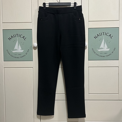 2025款英皇之宝冬季加绒加厚保暖橡筋高腰弹力时尚女直筒长裤8036