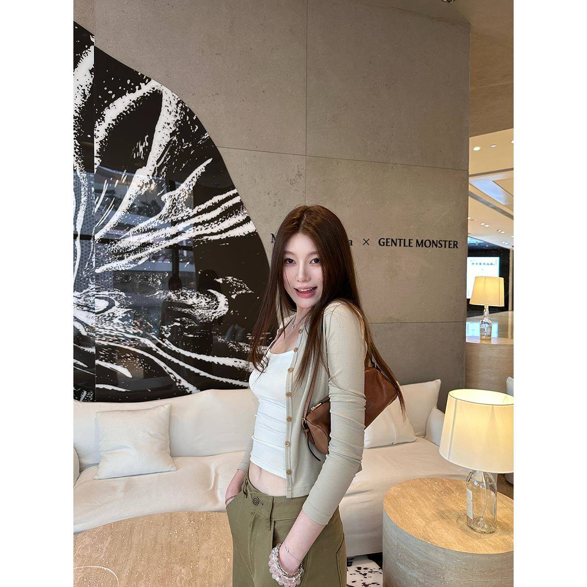 蝶宝嘻 夏日舒服挂专线 细坑条3色轻薄款针织开衫女防晒外搭上衣