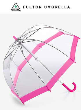 英国富尔顿Fulton女王同款透明鸟笼伞小号晴雨两用长柄小儿童雨伞