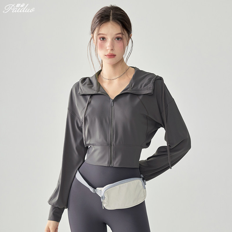 拍朵连帽运动外套女户外跑步普拉提瑜伽服长袖秋冬保暖健身上衣新,运动服/休闲服装,运动茄克/外套,淘宝优惠券,粉丝福利购,淘宝优惠卷
