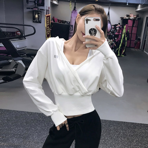 长袖瑜伽服拍朵高级感连帽女