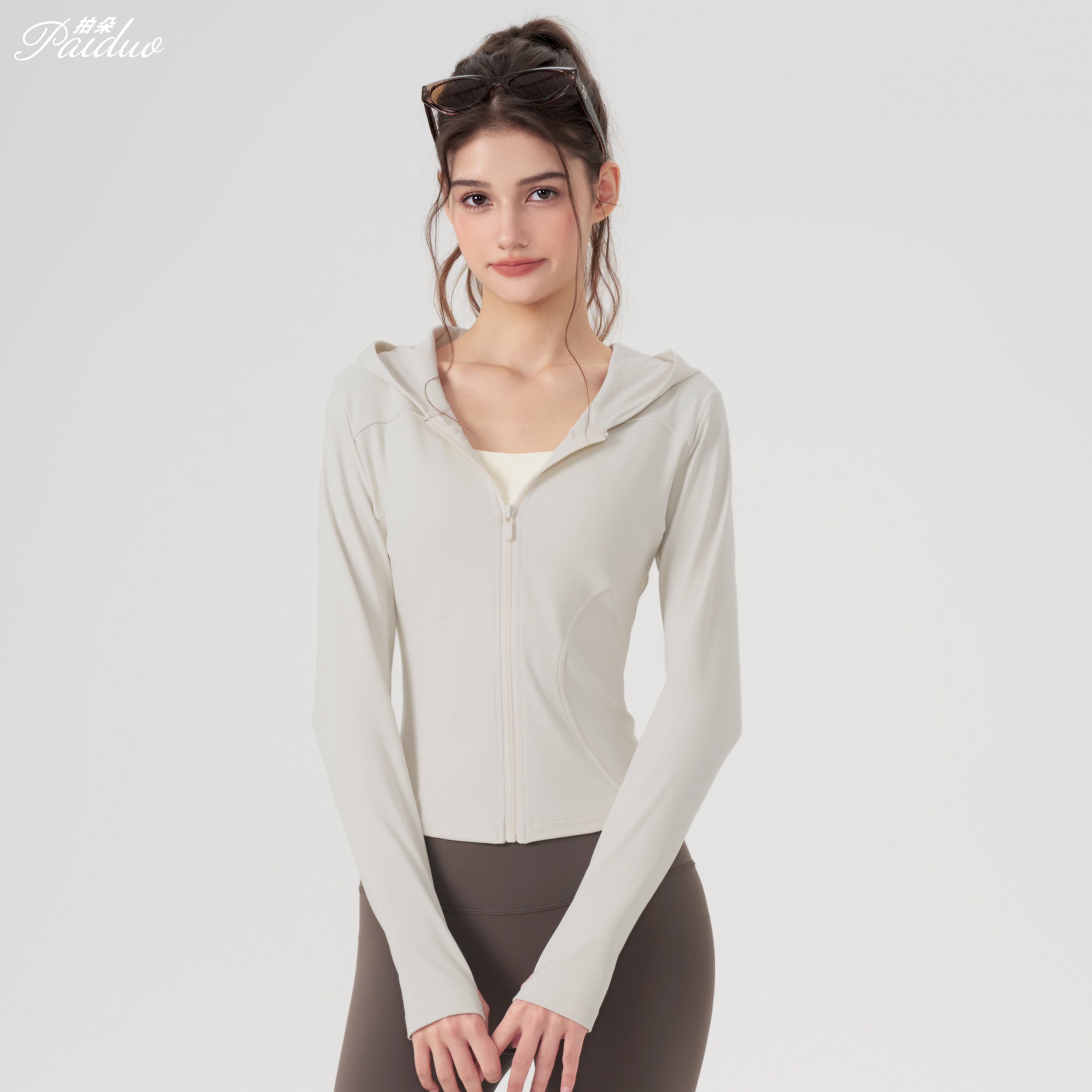 拍朵连帽运动外套女修身显瘦瑜伽服上衣秋冬户外跑步训练健身长袖,运动服/休闲服装,运动茄克/外套,淘宝优惠券,粉丝福利购,淘宝优惠卷