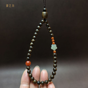 高级奇南沉香木手机链2026新款高端国风复古南红挂手腕绳手机挂件