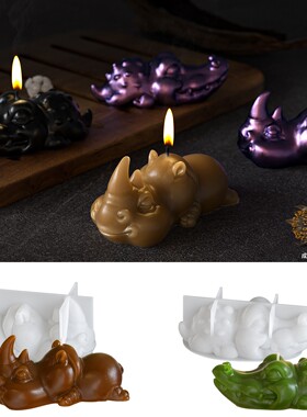 diy滴胶立体犀牛鳄鱼硅胶模具
