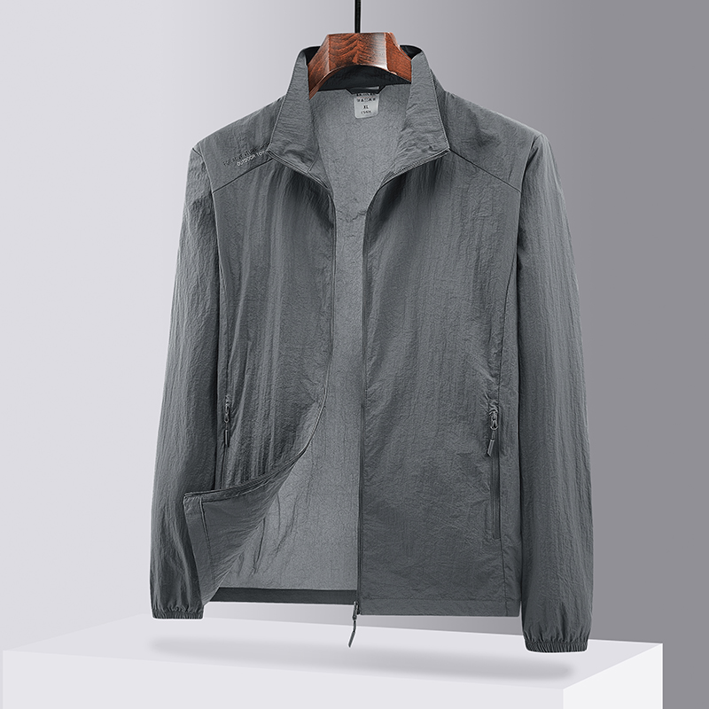 冰丝防晒衣男弹力透气无帽立领夹克户外速干外套风衣时尚防晒服女