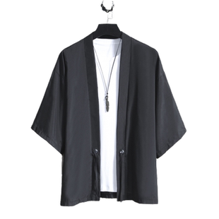 夏季薄款休闲痞帅复古破洞牛仔裤男士潮流直筒宽松九分裤哈伦裤子