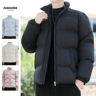 秋冬款男士外套休闲加厚棉衣男潮流立领夹克棉服保暖冬天棉袄