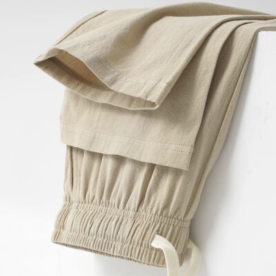 纯棉卫裤棉麻裤子男款夏季男裤直筒休闲裤新款长裤亚麻运动裤大码