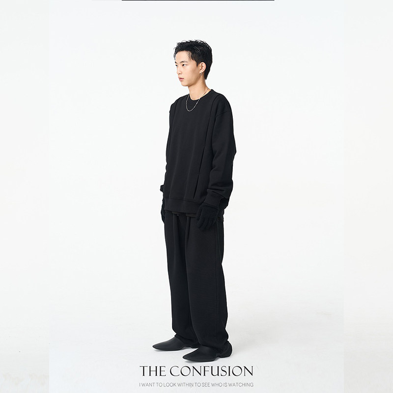 the confusion lab 550g进口重磅毛圈打枣黑色毛圈卫衣