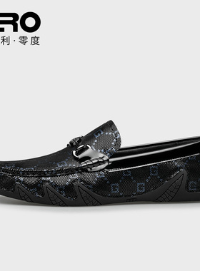 Zero零度男鞋豆豆鞋男2023夏季新款男士羊皮鞋休闲一脚蹬舒适皮鞋