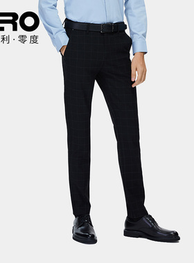 ZRO零度秋季新款条纹西裤商务休闲男士正装修身直筒西装裤子