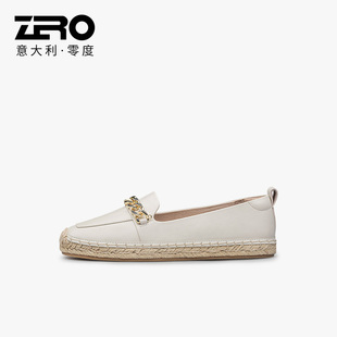 真皮通勤单鞋 女鞋 套脚头层牛皮浅口乐福鞋 夏季 商务懒人鞋