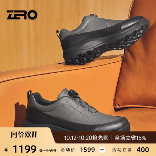 ZRO零度2026秋季新款男鞋 旋钮扣增高厚底鞋 真皮舒适运动休闲鞋