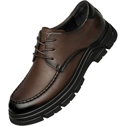 【柔软舒适】ZRO零度手工缝制正装皮鞋复古磨砂牛皮暗棕德比鞋男