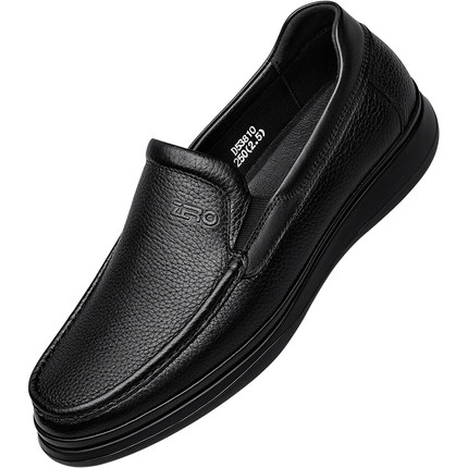 【柔软鹿皮】ZRO零度商务休闲皮鞋25秋新款舒适一脚蹬全黑公务鞋