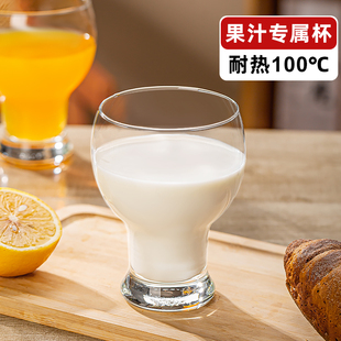 大容量玻璃牛奶杯果汁杯子耐高温高颜值大肚杯啤酒杯家用水杯套装