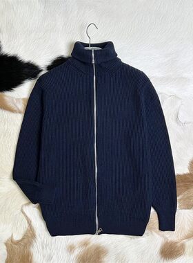 西班牙订单 厚实 纯棉 男士双拉链开衫商务简约毛衣外套 量少