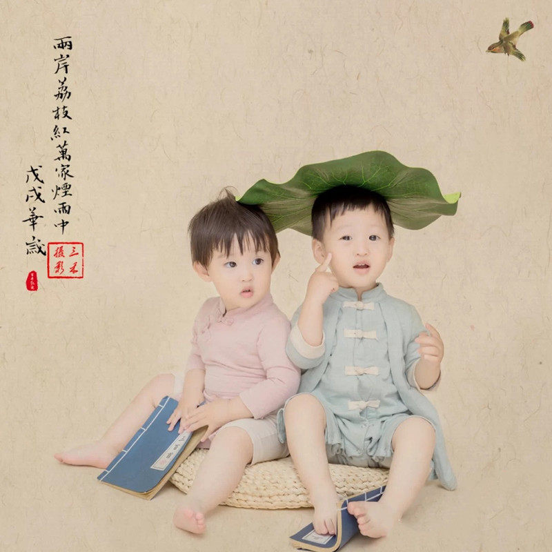 儿童摄影主题服百天半岁中国风影楼拍摄服饰1-2岁民国学古装汉服