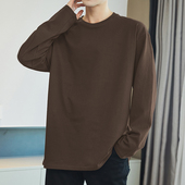 美式 260g重磅纯棉长袖 t恤男秋冬内搭打底衫 Oversize全棉圆领体恤