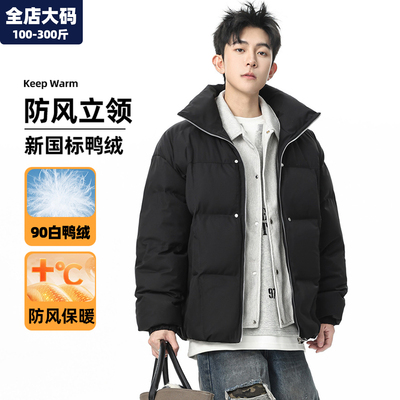 立领羽绒服男加肥加大码男装外套