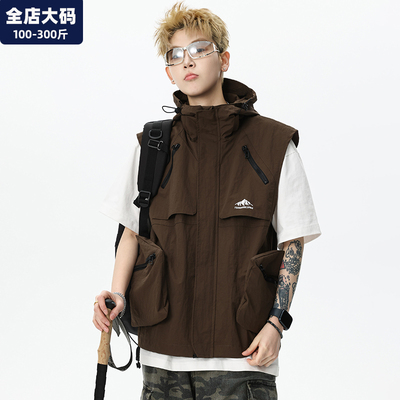 工装马甲外套男大码男装加肥加大