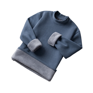 冬季保暖加厚加绒t恤男胖子加肥加大中领极寒德绒打底衫大码男装