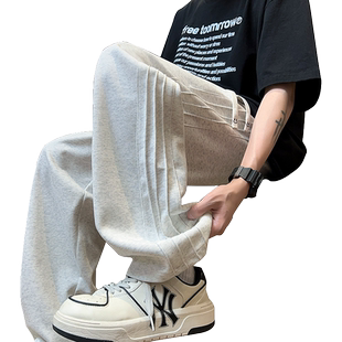 运动裤男秋冬季保暖加绒加厚大码加肥加大青少年直筒胖子男装裤子