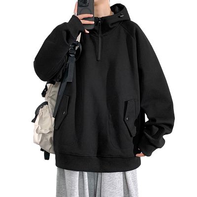 卫衣男连帽春秋款黑色美式高街