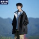 夹克外套男春季 男装 新款 风衣胖子加肥加大大码 宽松休闲工装 中长款