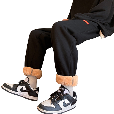 超厚羊羔绒裤子男冬季加绒加厚