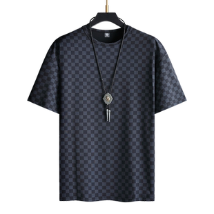 短袖t恤男夏季新款大码冰丝美式潮流男士宽松胖子加肥加大男装8xl