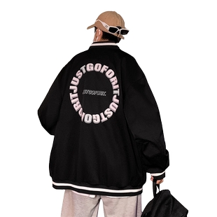 棒球服男冬季保暖加绒加厚工装夹克外套胖子宽松加肥加大大码男装