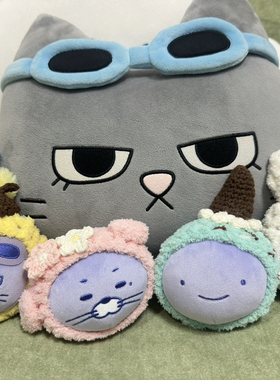 新款门童bbnexdo紫色毛绒钥匙扣手工钩织头套