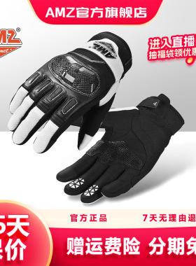 AMZ摩托车手套防晒骑行夏季男士碳纤维透气女士复古四季机车手套