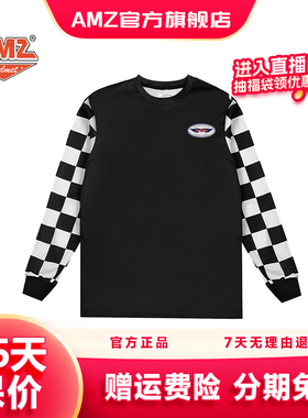 AMZ2024新款摩托车骑行服攀爬速干衣男长袖运动骑士户外女拼色