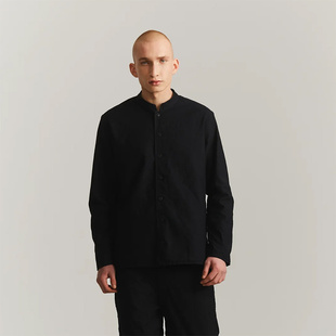 法国Casey Casey棉质斜纹精细水洗高密度面料立领衬衫可当薄外套