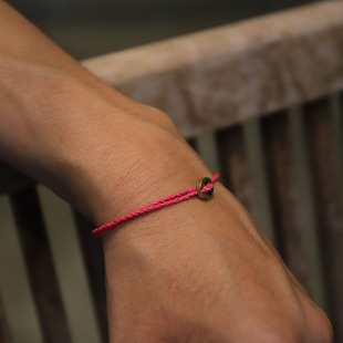 日本AMP JAPAN复古蜡线编织手工印记黄铜防水细蜡绳手链