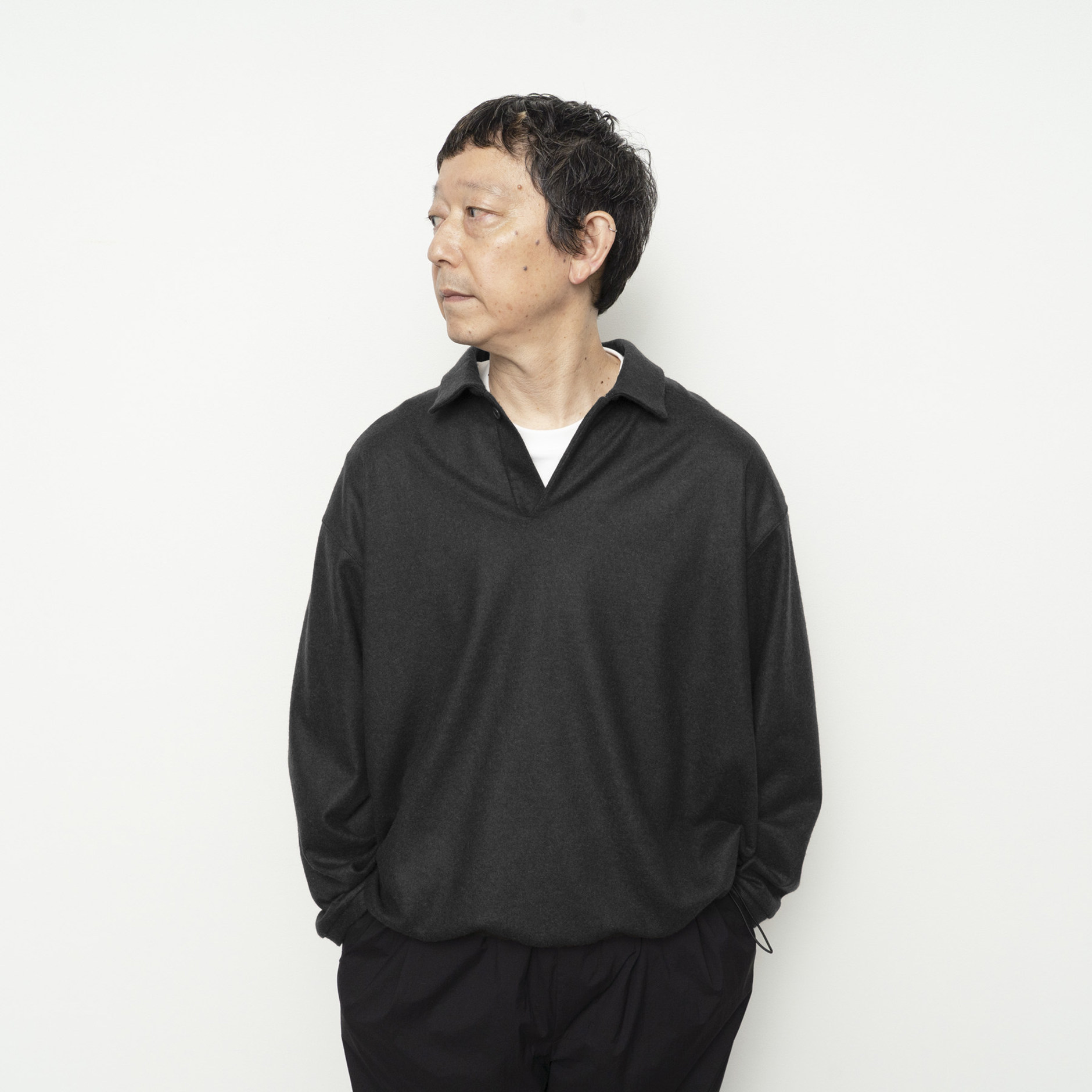 日本Still By Hand滑顺羊毛半袖POLO衬衫 CS02254