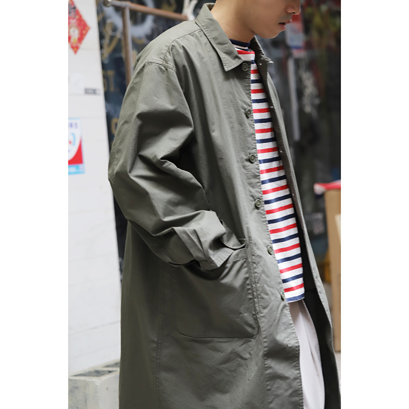防撕裂衬衫型工装风衣外套大衣
