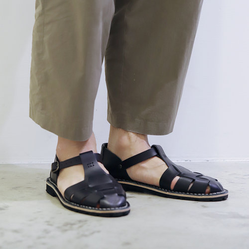 编织手工柔软牛皮休闲凉鞋