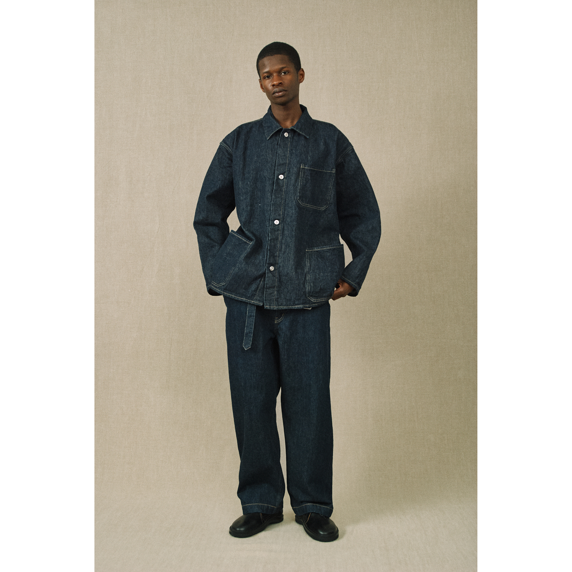 日本冈山赤耳蓝染工装夹克