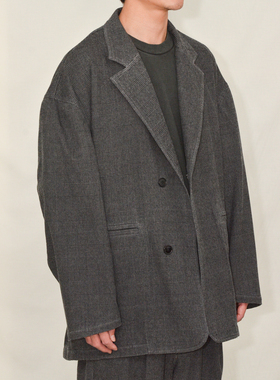 日本Kontor复古小格纹宽松西装夹克外套 (与KON-PT02253成一套)